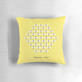 Soft, decorative queen bee pillow with yellow and black patterns, perfect for natural, bee-inspired home accents.