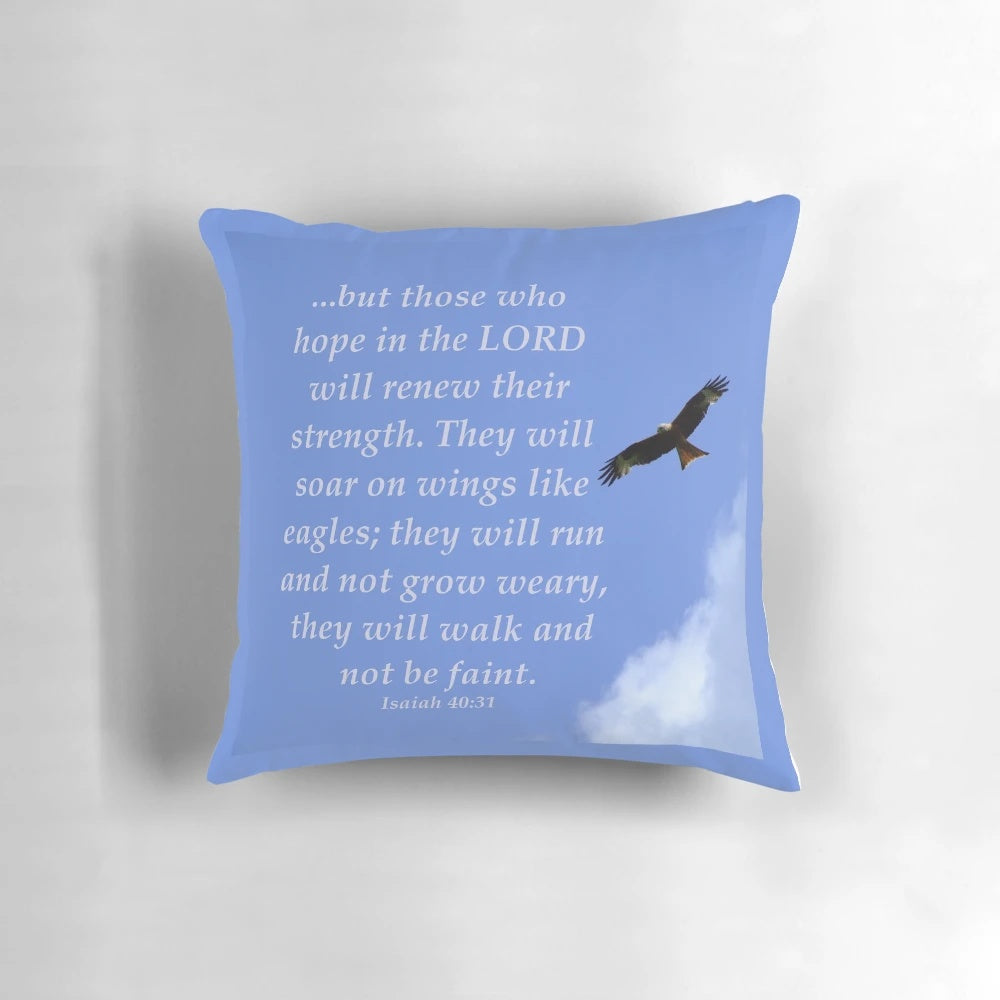 Red Kite Pillow Cover with Inspirational Bible Verse