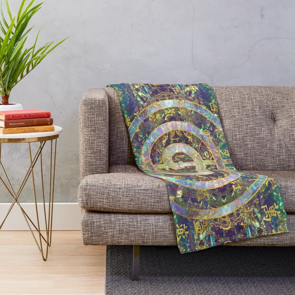 Reiki Choku Rei Symbol and Precepts Plush Blanket