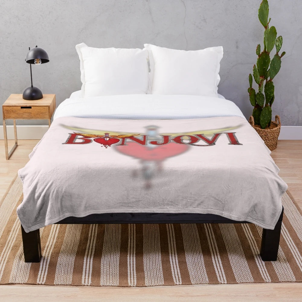 Elegant Bon Jovi inspired plush blanket