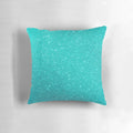 A beautiful pillow featuring a gradient of robin's egg blue hues with a shimmering silver glitter accent.