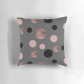 Elegant rose gold, black and pink dots decorative throw pillow