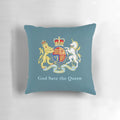 Regal royal crest pillow with queen elizabeth's coat of arms