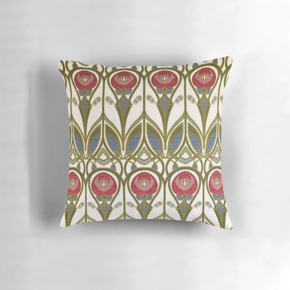 Pillow with a beautiful Charles Rennie Mackintosh inspired floral design