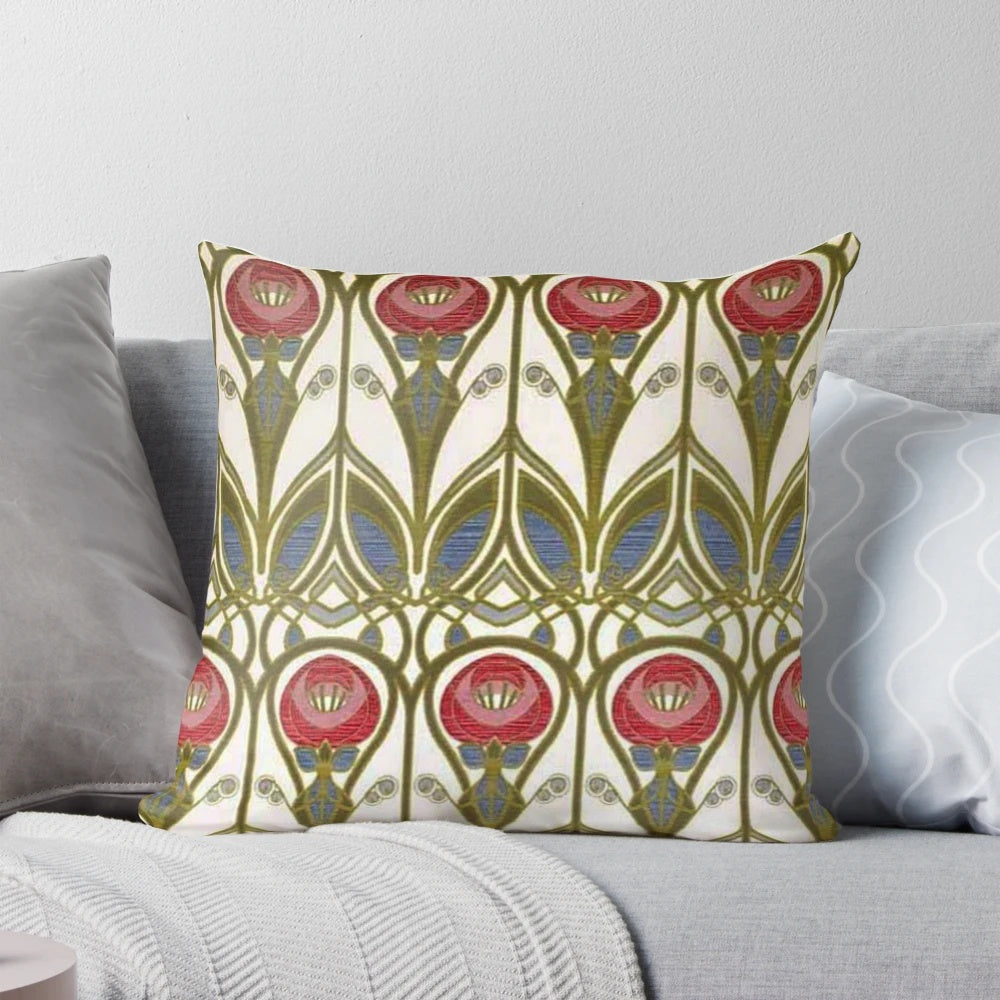 Pillow with a beautiful Charles Rennie Mackintosh inspired floral design