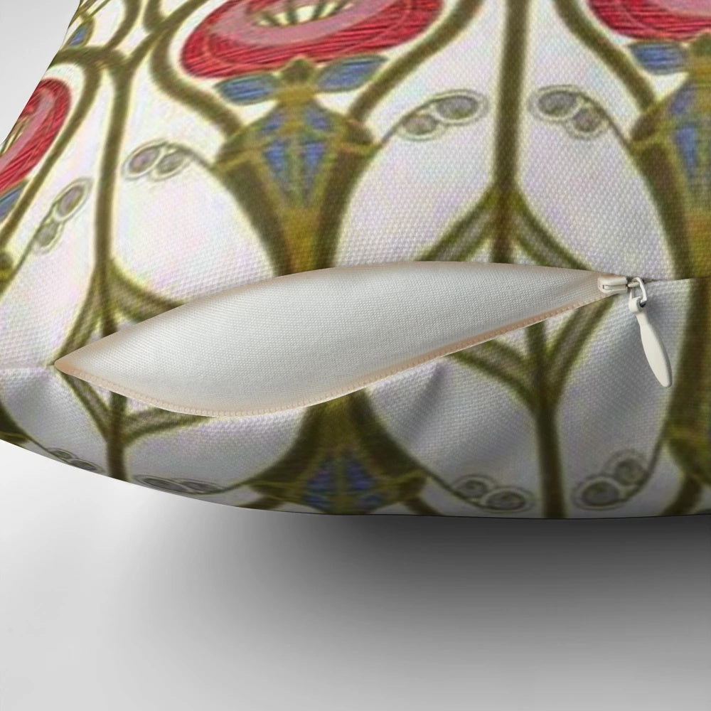 Pillow with a beautiful Charles Rennie Mackintosh inspired floral design