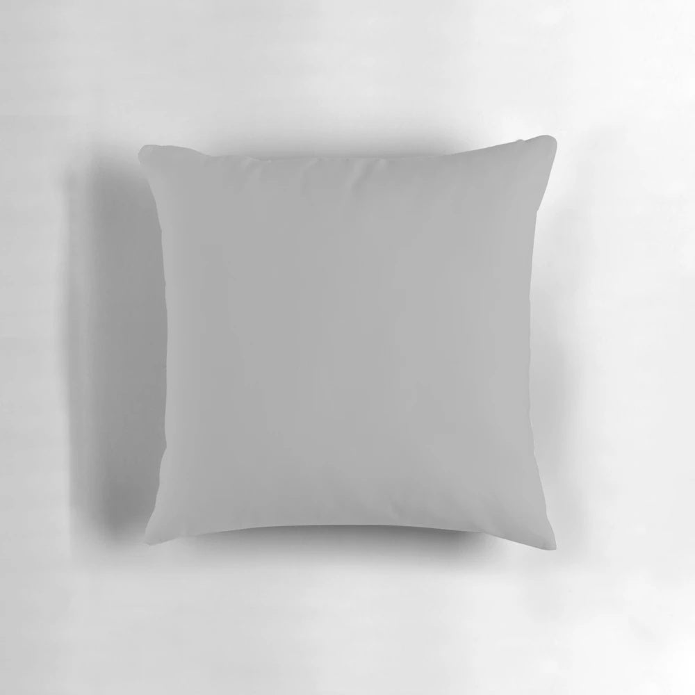 A high-quality gray pillow with a smooth, solid design