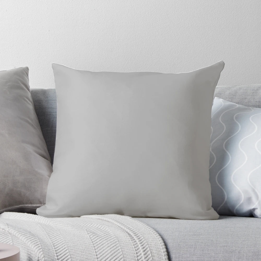 A high-quality gray pillow with a smooth, solid design