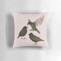 Decorative throw pillow featuring a beautiful starling bird silhouette design