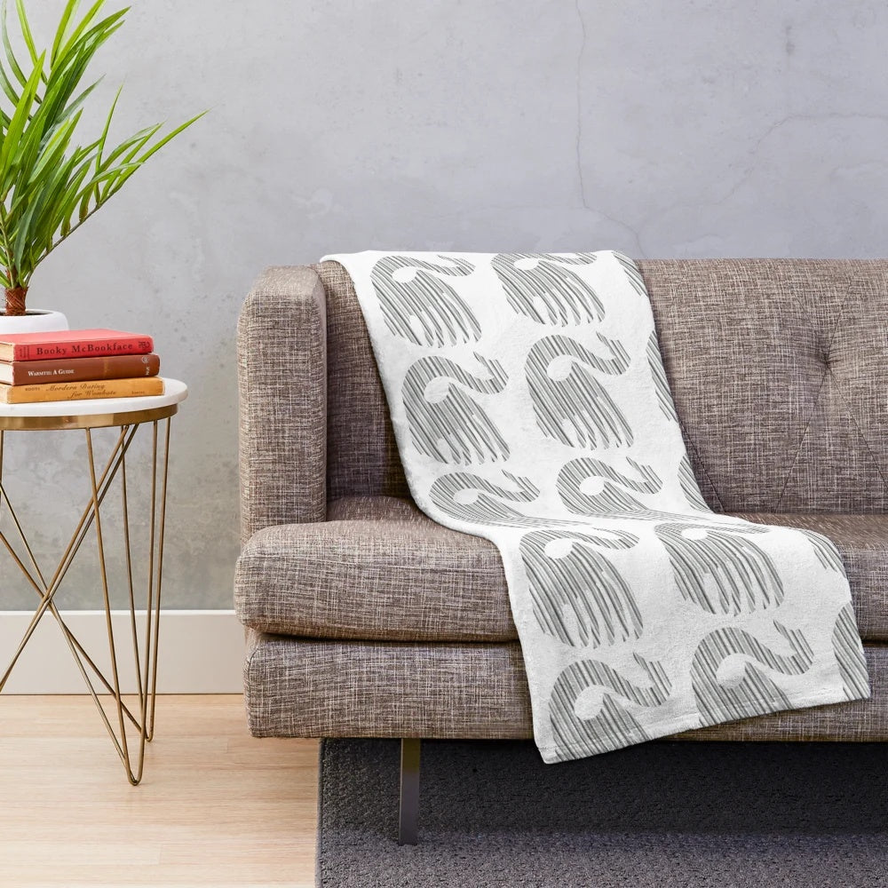 Exquisite swan plush blanket with abstract, nature-inspired design