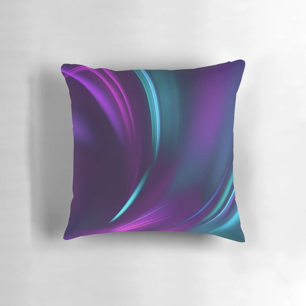 Beautifully crafted swirl pattern teal and purple throw pillow for home decor