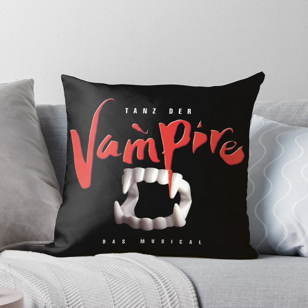 Tanz der Vampire-inspired throw pillow with elegant gothic design
