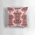 Pink and white Tibetan-style tiger rug print decorative throw pillow