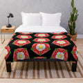 Luxurious plush blanket featuring a Tudor rose design, a symbol of the Tudor royal dynasty