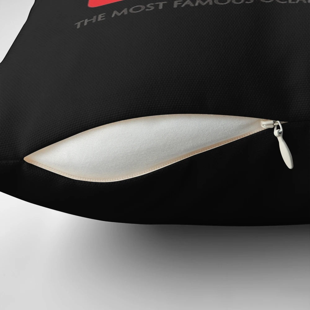Elegant vintage-inspired cruise ship pillow featuring the iconic Cunard design