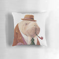 A charming illustration of a well-dressed walrus smoking a pipe, perfect for a modern nursery or child's bedroom.