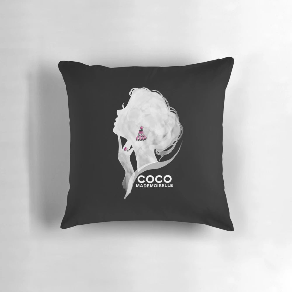 Elegant watercolor silhouette design printed on a soft, plush pillow for a luxurious touch of fashion in your home.