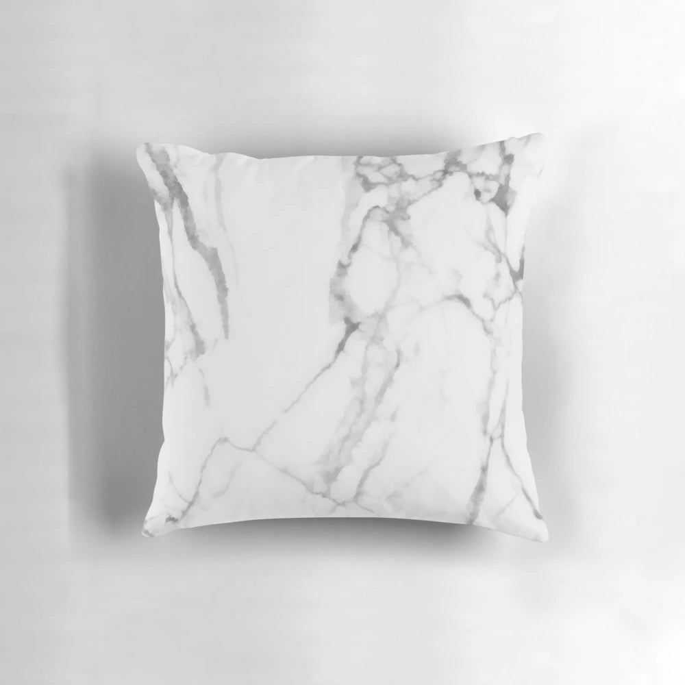 White marble with grey veins decorative pillow for modern home décor