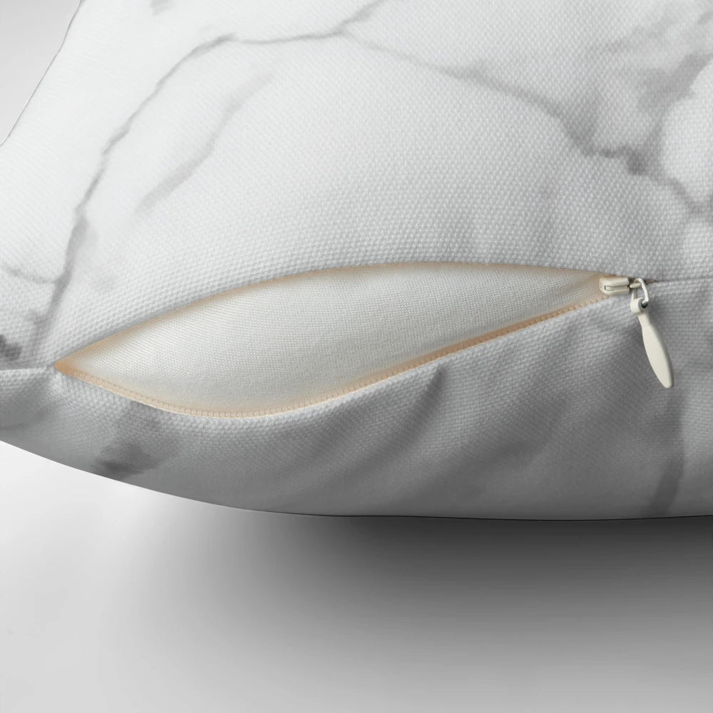 White marble with grey veins decorative pillow for modern home décor