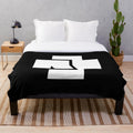 White solid cross design plush blanket