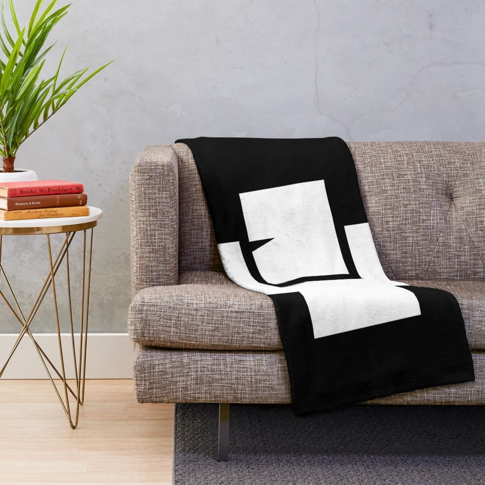 White solid cross design plush blanket