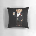 Illustration of a gentleman bear in a woodland setting, holding a pipe, perfect for a cozy reading nook or study space.