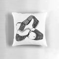 Beautifully designed zentangle pattern decorative throw pillow featuring tap shoes, perfect for dance enthusiasts and home decor.