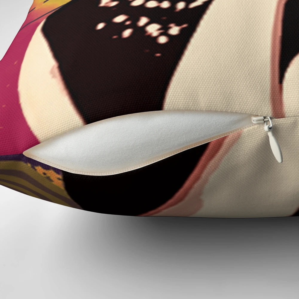 Soft, decorative pillow featuring a portrait of iconic actress Audrey Hepburn