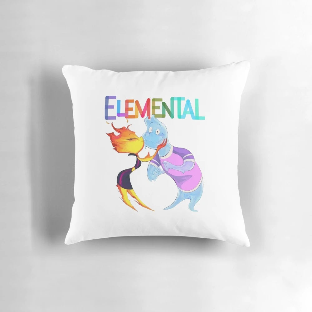Elemental Wade and Ember fantasy-inspired pillow with autumn leaf design