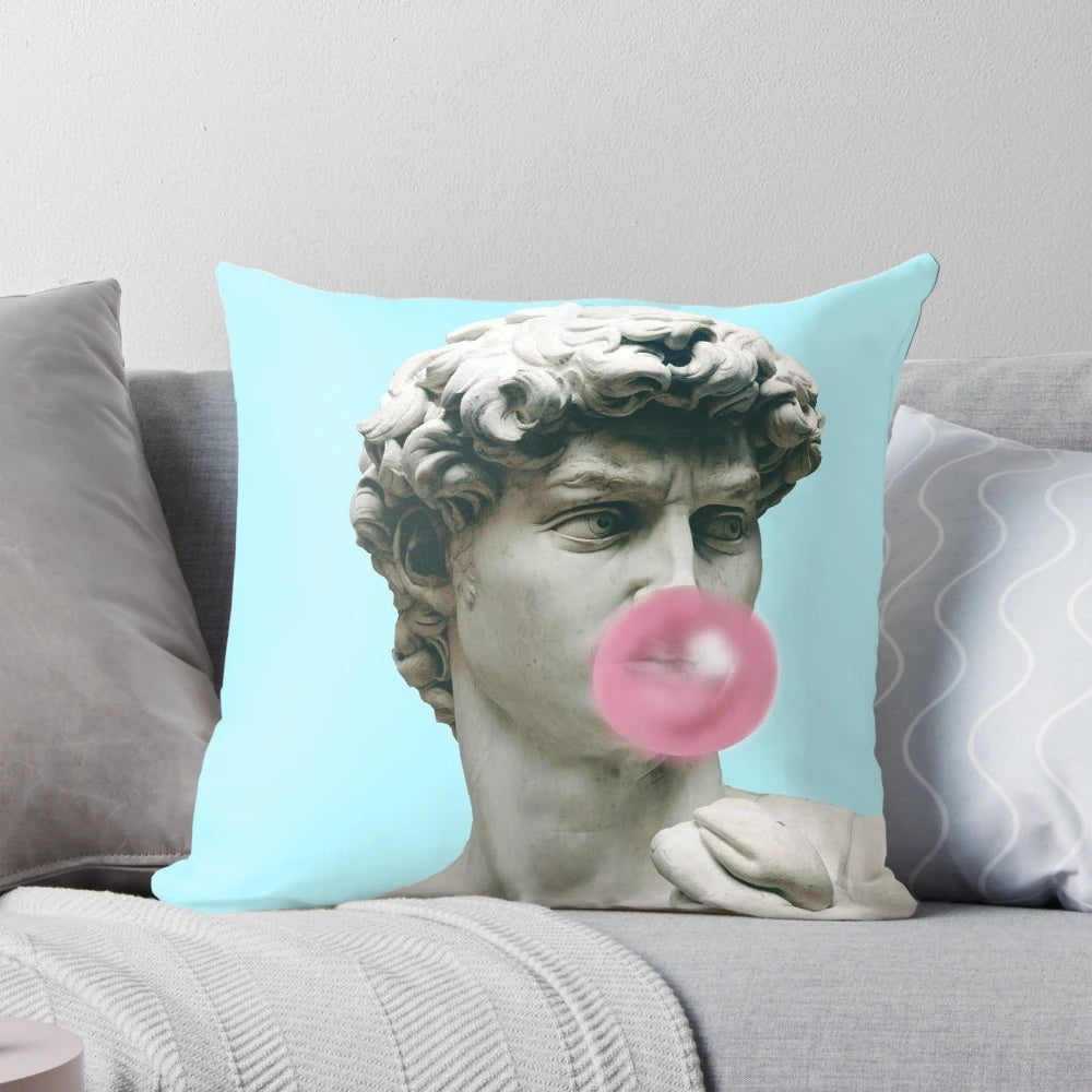 Cozy and stylish "Bad Bitches Wanna Be My Bae" pillow featuring a modern art-inspired design