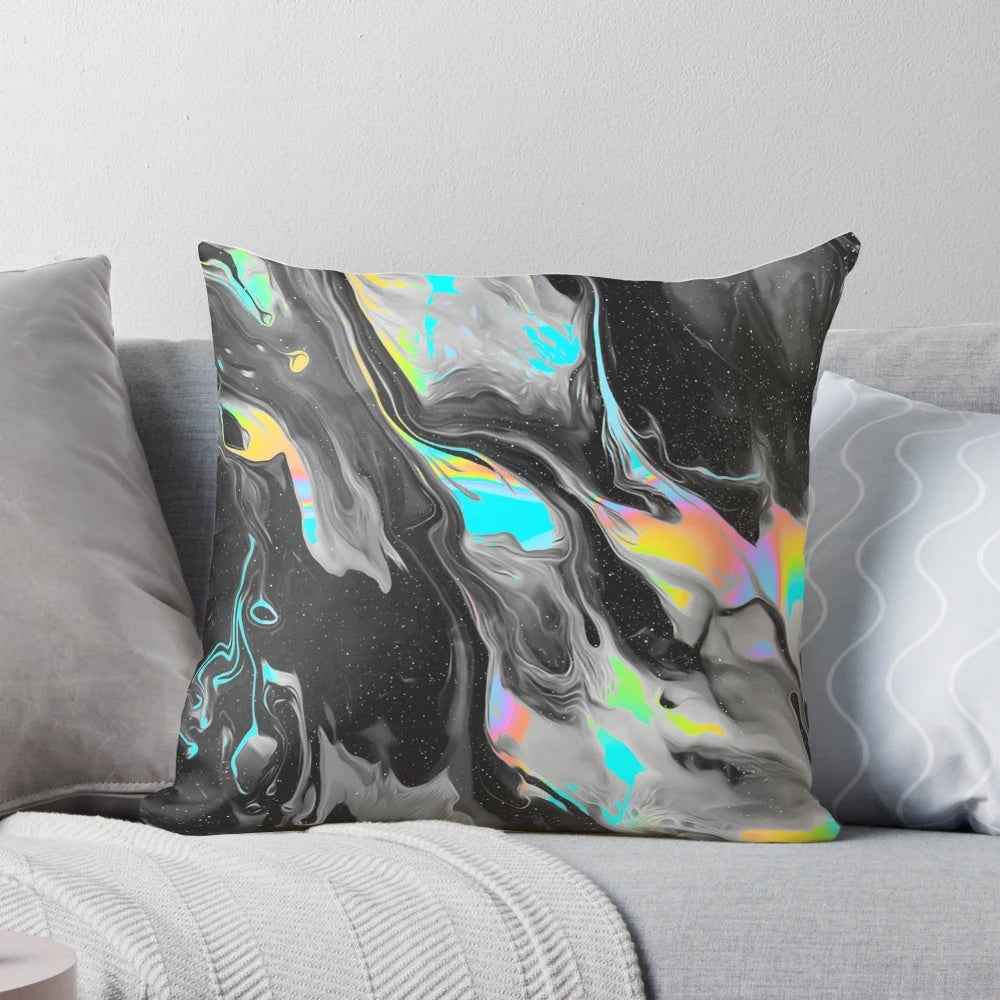 KING OF CHROME Pillow - Metallic, shiny chrome pillow for modern, stylish bedroom decor