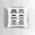Soft, comfortable pillow featuring the iconic BMW 5 Series generations