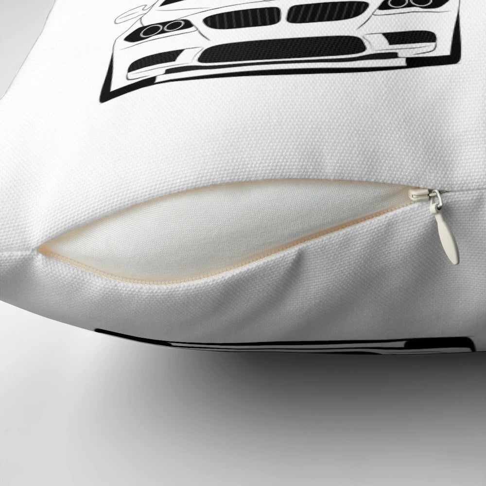 Soft, comfortable pillow featuring the iconic BMW 5 Series generations
