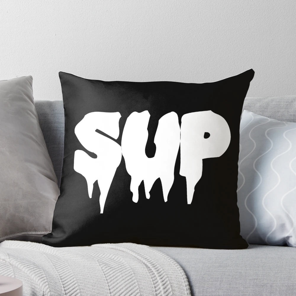 Supreme-inspired streetwear pillow for the ultimate hypebeast