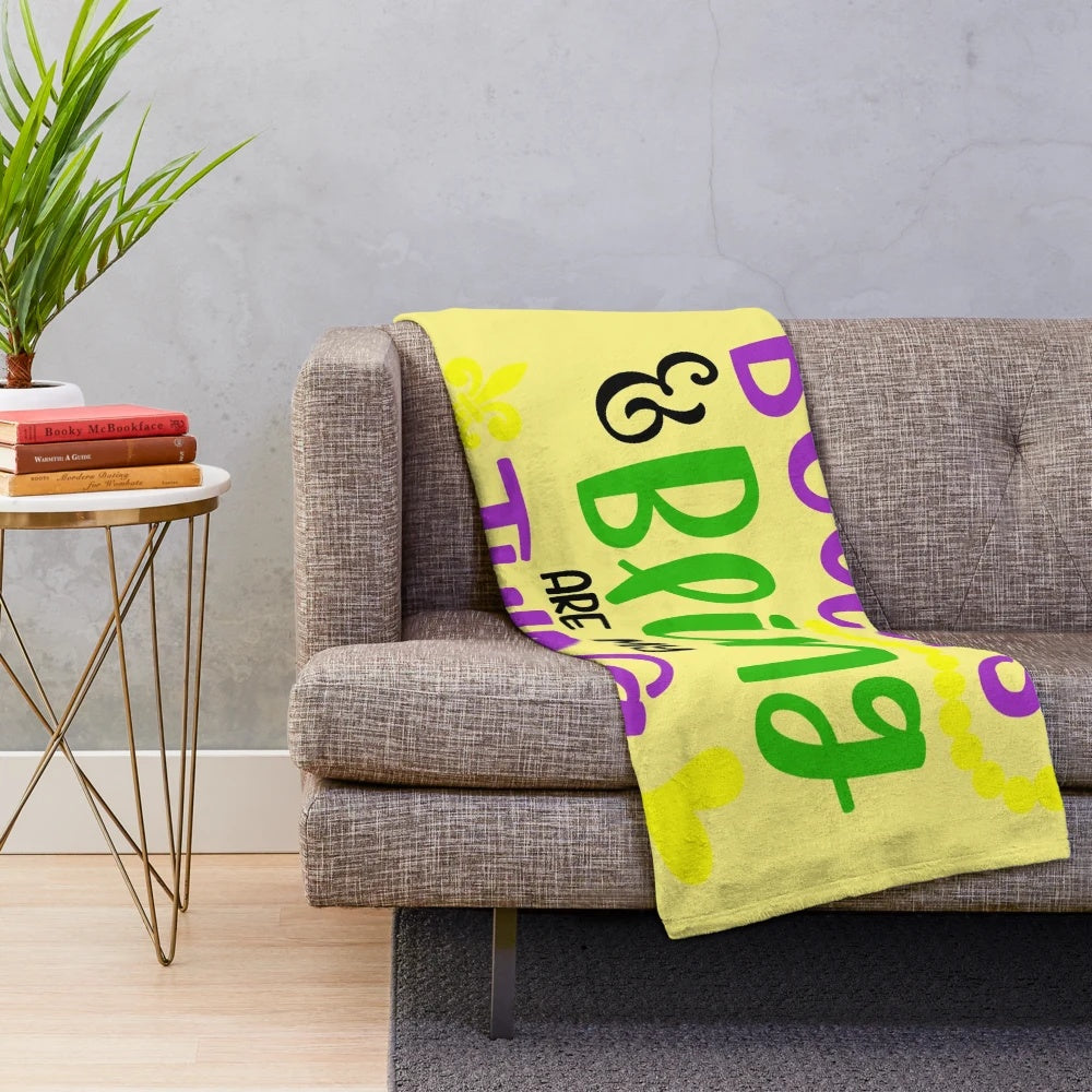 Luxurious plush blanket with beads and bling for personalized home decor