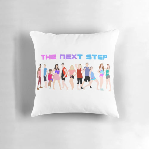 A stylish pillow featuring the theme from the hit dance series "The Next Step"