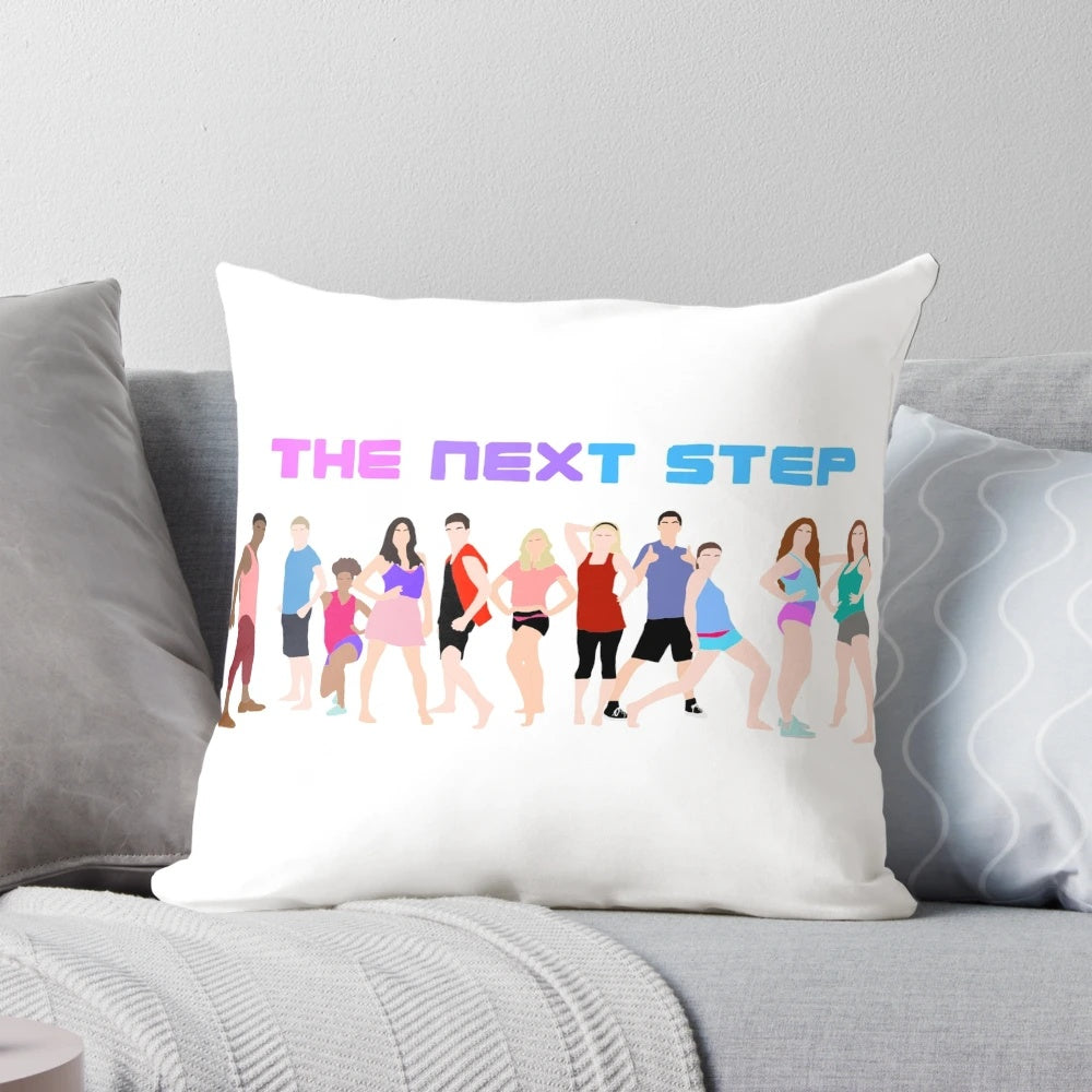 A stylish pillow featuring the theme from the hit dance series "The Next Step"