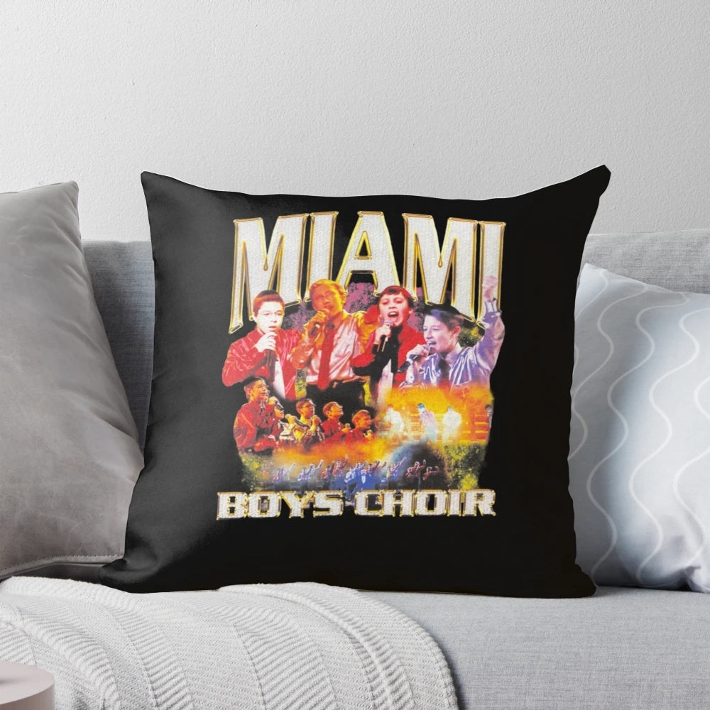 Plush pillow featuring the Miami Boys Choir logo and design