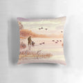 A vibrant Pillow featuring a dramatic "Sudden Flyover" duck hunting scene, perfect for duck enthusiasts.