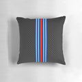 Carbon fiber racing stripes pattern printed on a plush pillow