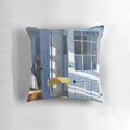 Decorative throw pillow featuring a classic Edward Hopper painting
