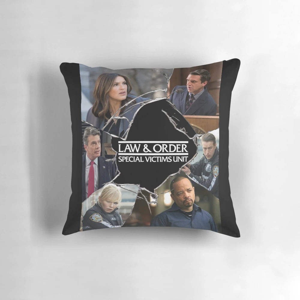 Law & Order: SVU Inspired Decorative Throw Pillow with Characters Olivia Benson, Rafael Barba, and More
