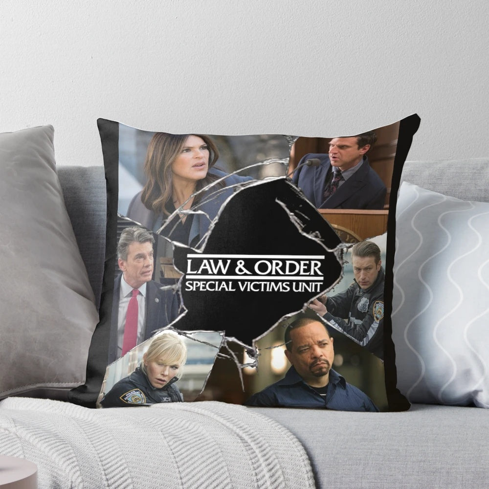 Law & Order: SVU Inspired Decorative Throw Pillow with Characters Olivia Benson, Rafael Barba, and More