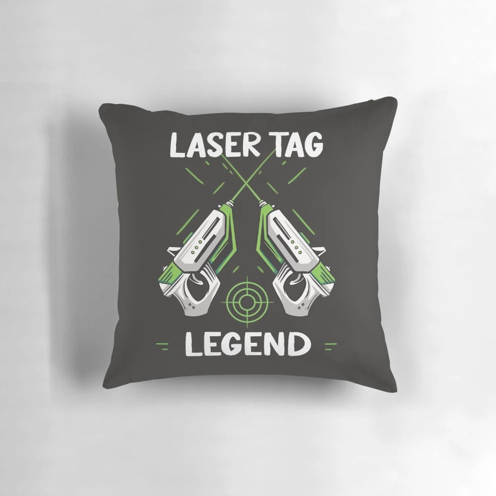 Pillow featuring a laser tag gaming design for a fun and immersive birthday celebration