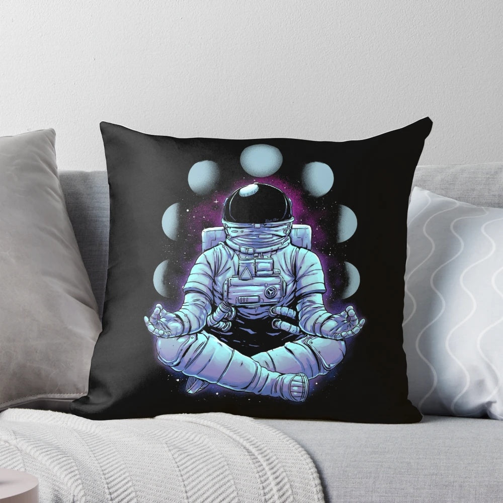 Meditation pillow with chakra alignment design and Om symbol