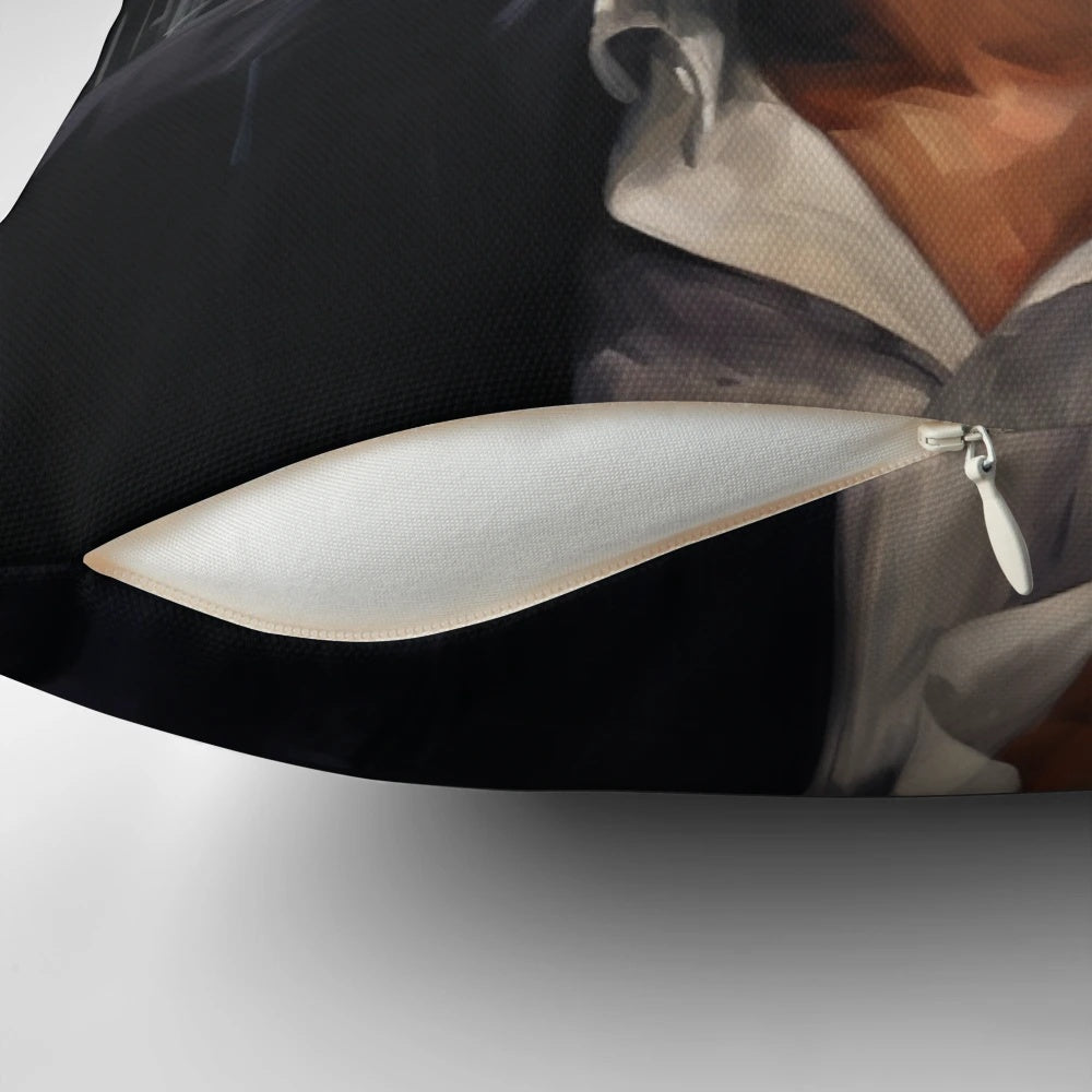 Close-up of the David Muir American Journalist Essential Pillow