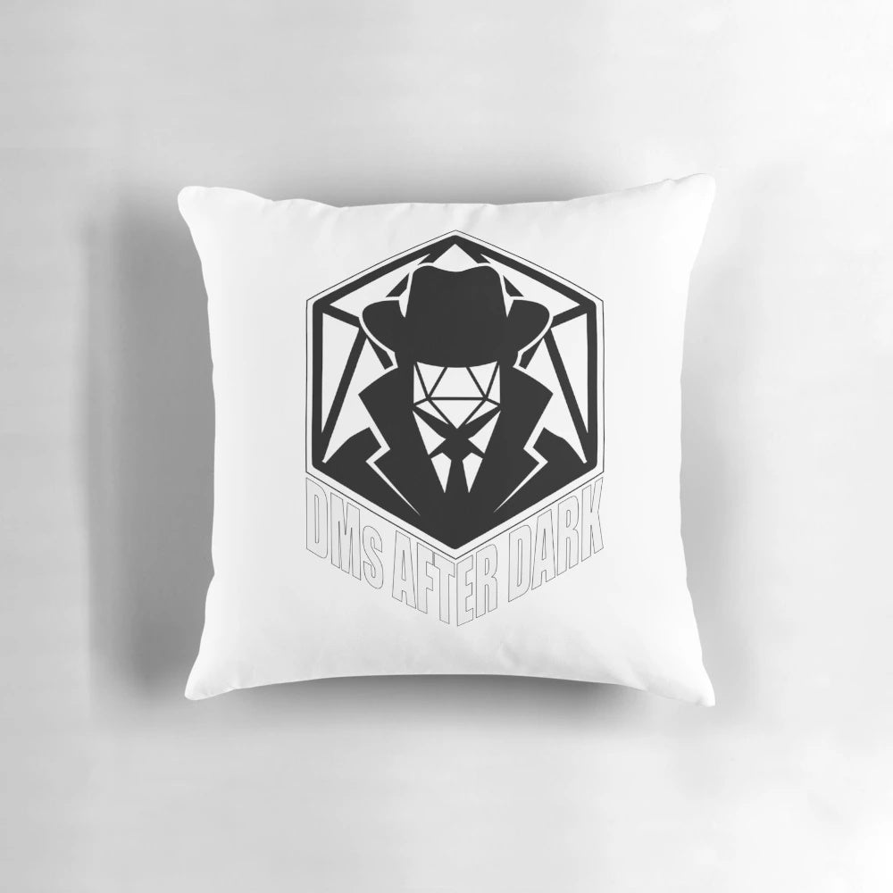 The DMS Classic Pillow, a high-quality, comfortable pillow with a stylish after dark logo design.