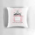 Luxurious pink pillow with a glass case, showcasing a captivating fragrance.