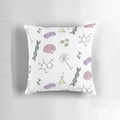 A cozy and educational science-themed pillow with a microscope design.