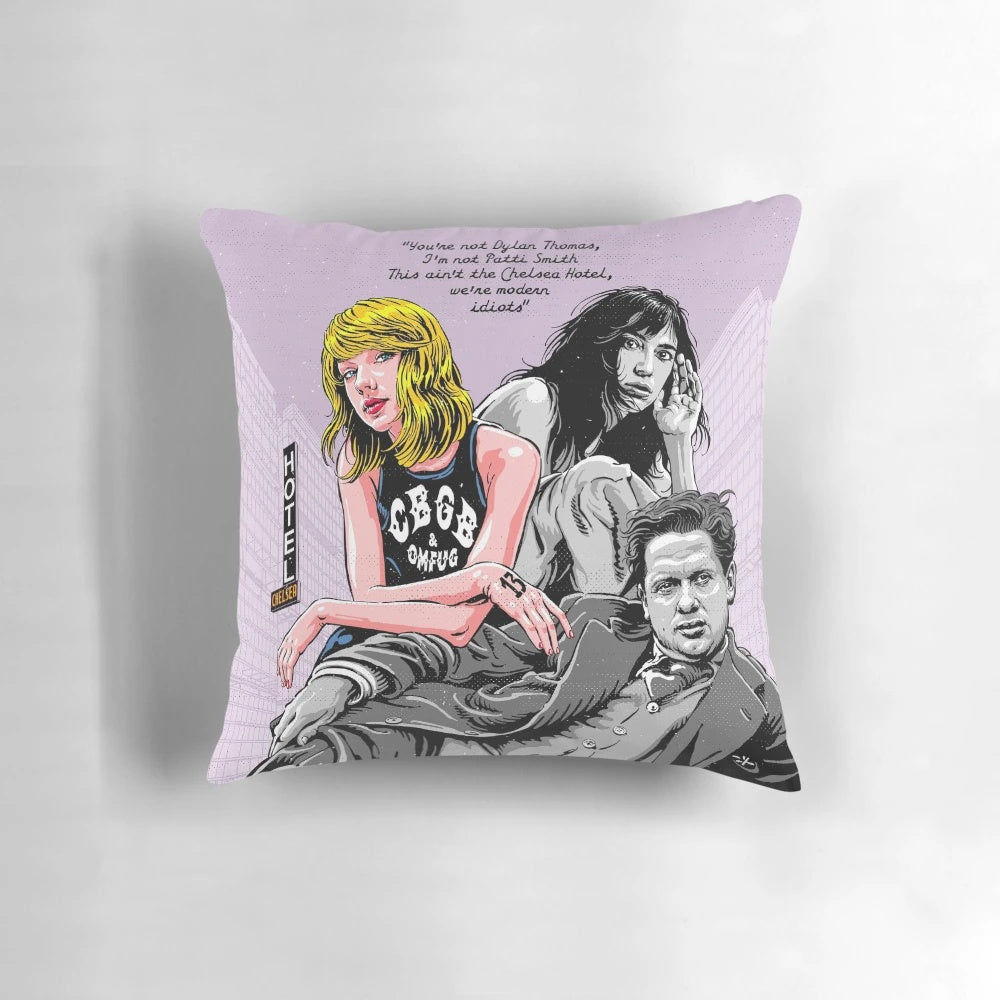 A luxurious pillow featuring a design inspired by the works of renowned poets, perfect for bibliophiles and literary enthusiasts.